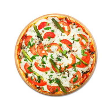 Mantar ve kuşkonmaz lezzetli pizza