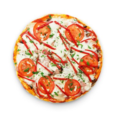 Mantar ve et lezzetli pizza