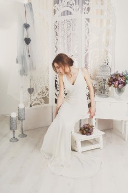 Vintage gelinlik güzel genç gelin