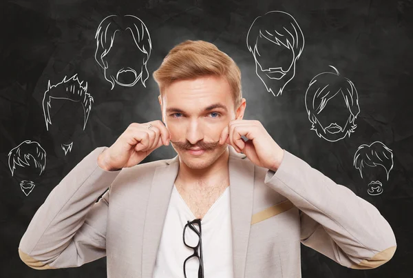 Man välja ansiktshår stil, skägg och mustasch — Stockfoto
