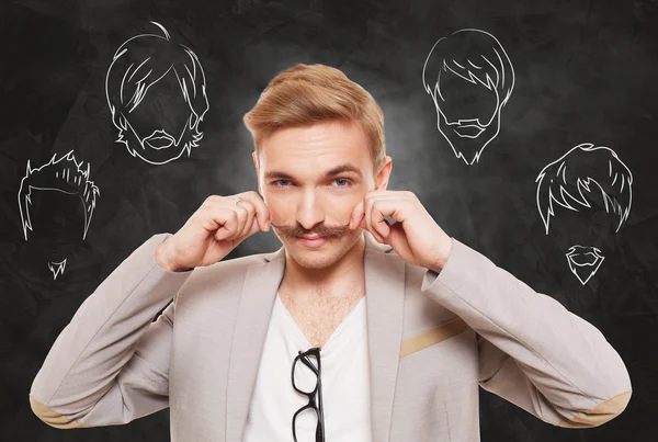 Man välja ansiktshår stil, skägg och mustasch — Stockfoto