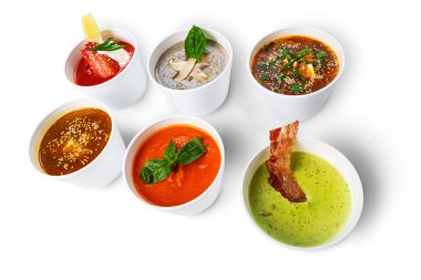 Çeşitli farklı mutfaklarından çorbalar