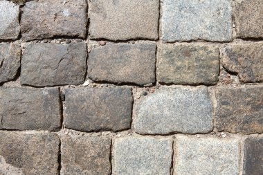 Taş kaldırım dokusu. Eski kaldırım arka plan.