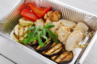 Sağlıklı gıda kutularında, diyet kavramı.