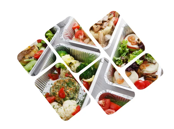 Healthy food take away in boxes — Stock Photo, Image