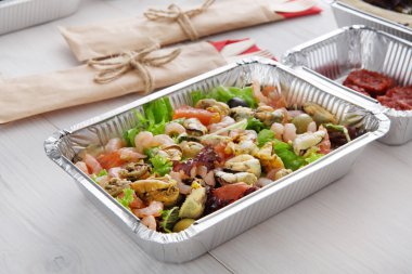 Sağlıklı gıda kutularında, diyet kavramı.