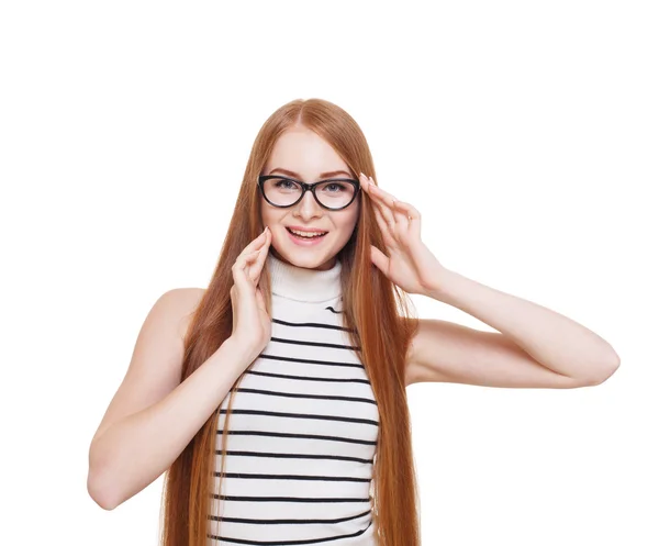 強い健康な髪の肖像画と赤毛の女性 — ストック写真