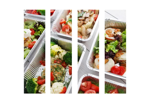 Healthy food take away in boxes