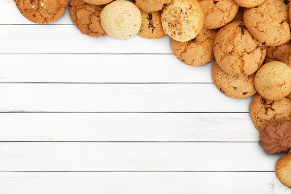 Kurabiye ve bisküvi, kopya alanı ile ahşap beyaz