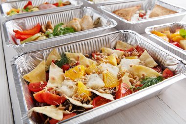 Sağlıklı gıda kutularında, diyet kavramı.