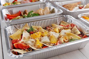 Sağlıklı gıda kutularında, diyet kavramı.