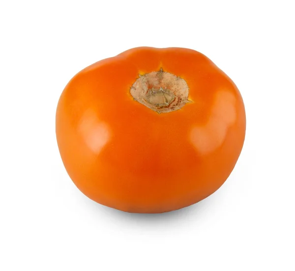 Un tomate rojo fresco maduro aislado sobre fondo blanco —  Fotos de Stock