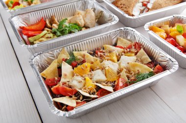 Sağlıklı gıda kutularında, diyet kavramı.