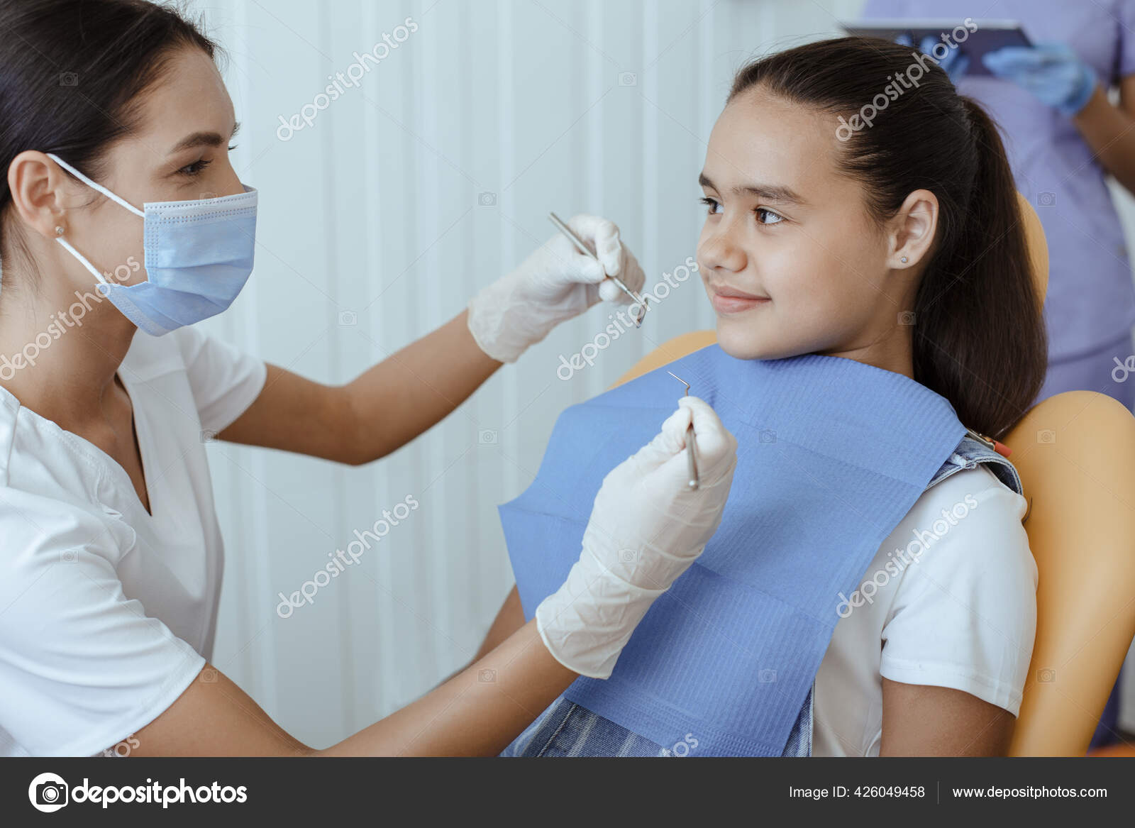 Prevention of dental caries and routine medical examination Stock Photo