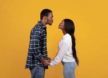 Romantik randevu ve mutlu bir ilişki. Neşeli genç Afrikalı Amerikalı öğrenciler, erkek ve bayan.