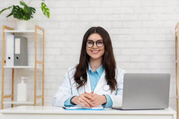 Modern doctor and online examination or consultation during covid 19