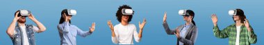 Sanal Gerçeklik, Mavi Arkaplan, Kolaj Deneyimi VR Kulaklıklardaki Milenyeller