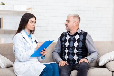 Reçeteyi terapist, tavsiye ve doktor ve hastalığın tedavisi