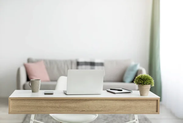 Home office, comfortable workplace with computer and furniture — Stock Photo, Image