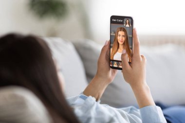 Kuaför stili güzellik mobil uygulama konsepti, kolaj