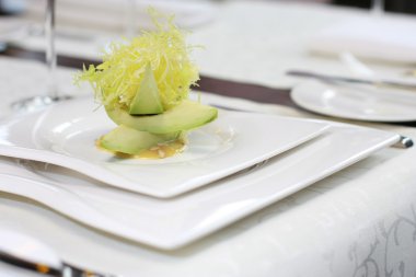 Lüks Restoran iç vejetaryen yaratıcı yiyecekler