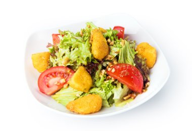 İzole - keçi peynirli salata pişmiş restoran gıda