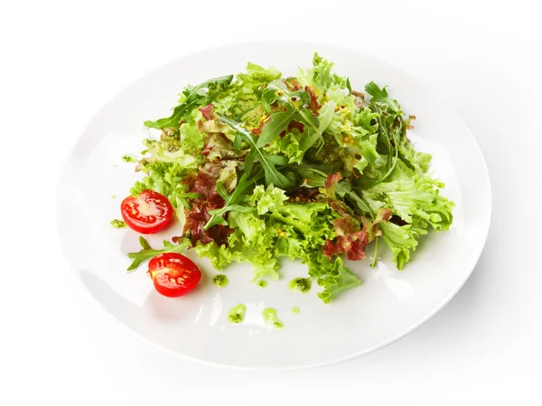 Restaurant cuisine isolée salade de mélange de laitue avec tomate cerise — Photo