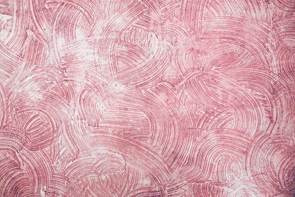 Tessitura decorativa in gesso rosa sulla parete - sfondo — Foto Stock