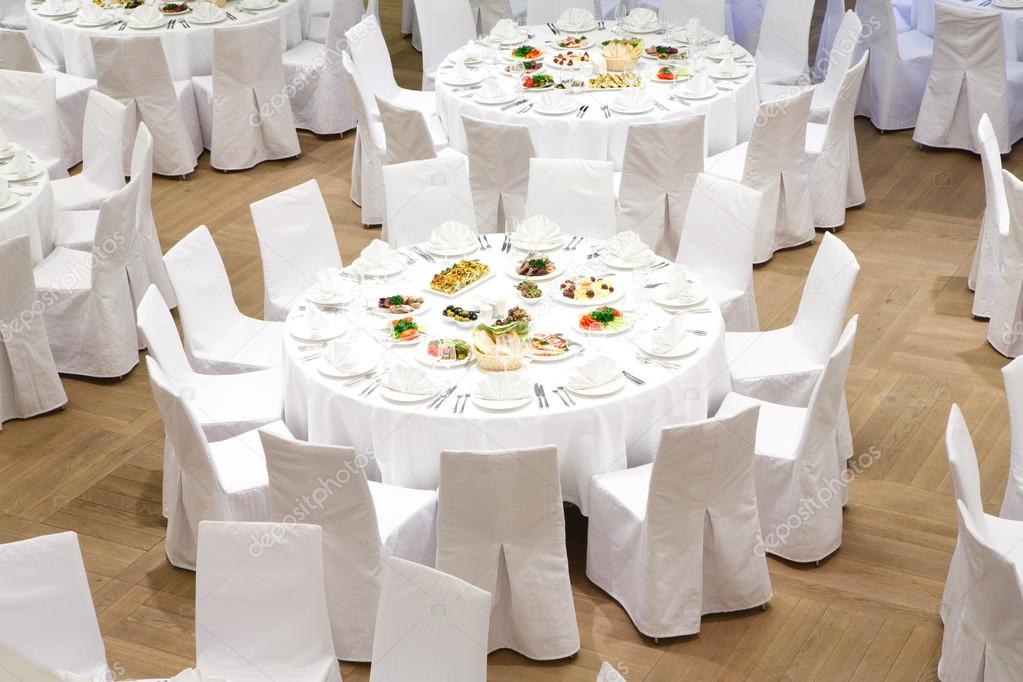 Beautifully organized event - served banquet tables