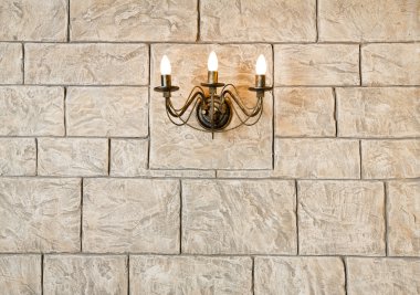 Tuğla duvar avize mum tarzı