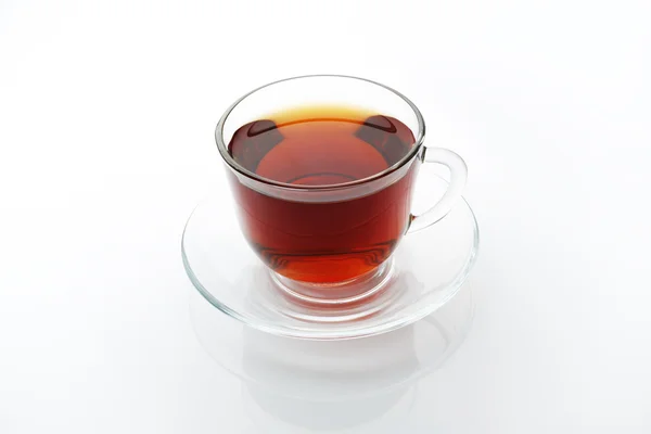 Tea glass cup and saucer — Stock Photo, Image