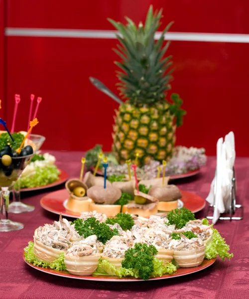 Catering - mushroom salad mix appetizer — Stock Photo, Image