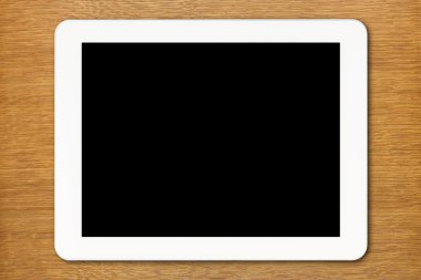 Beyaz Tablet Pc ile masaya siyah perde
