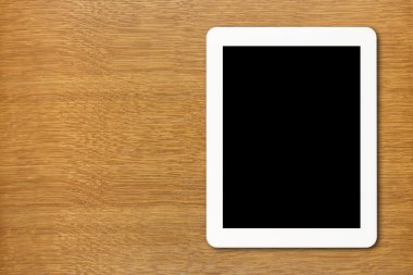 Beyaz Tablet Pc ile masaya siyah perde