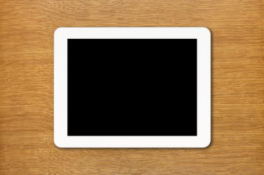 Beyaz Tablet Pc ile masaya siyah perde