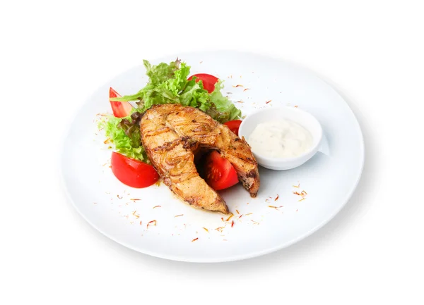 Restaurante de alimentos aislados - bistec de pescado pikeperch — Foto de Stock