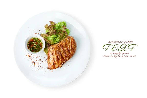 Restoran - Steak panggang fillet ayam — Stok Foto