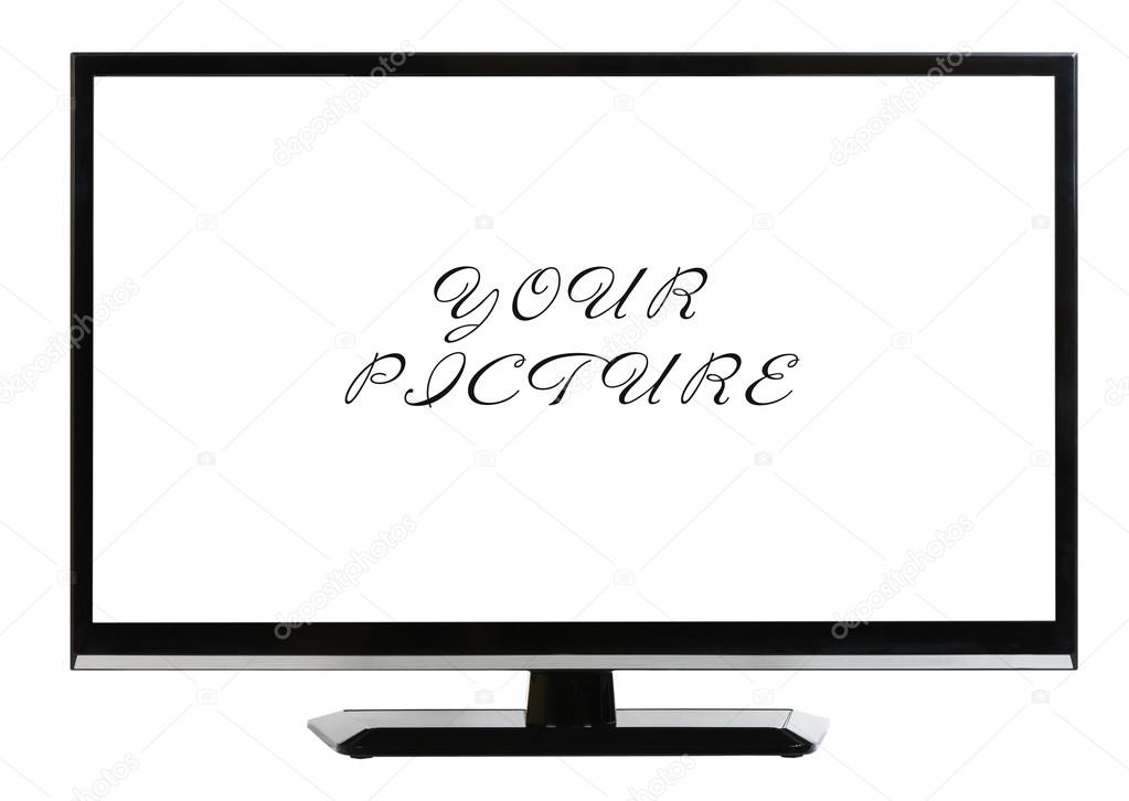 Modern TV set isolated at white background