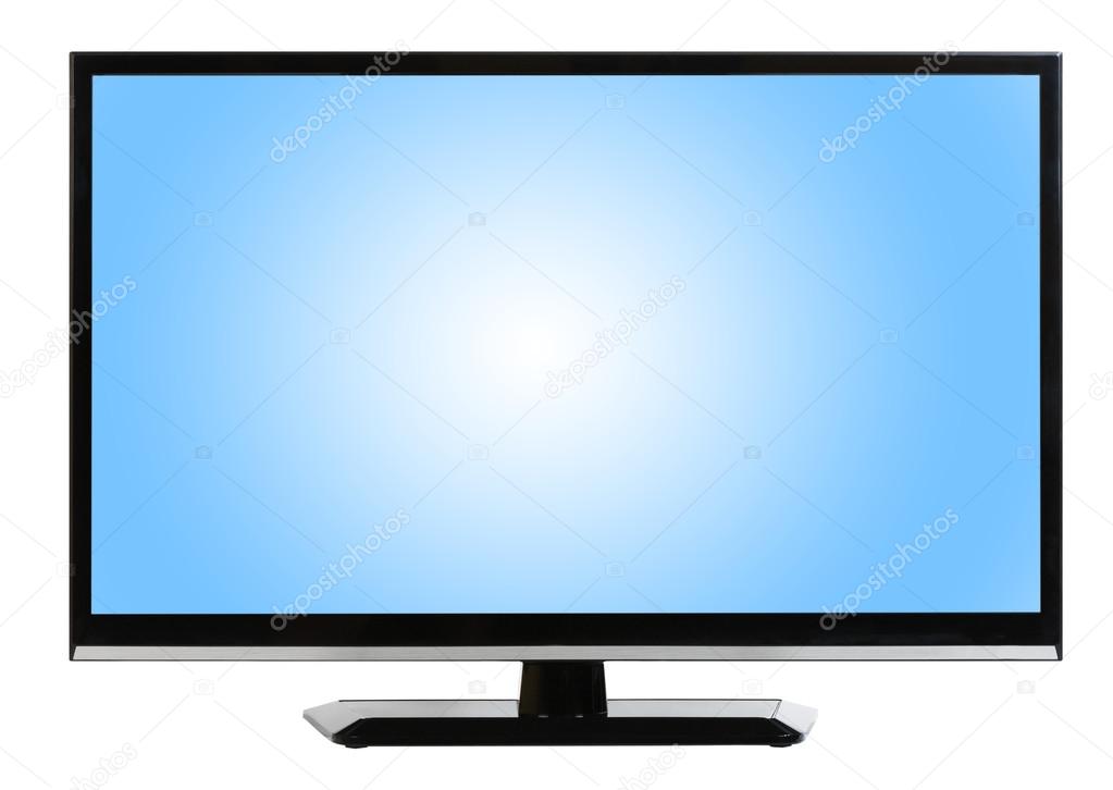 Modern TV set isolated at white background