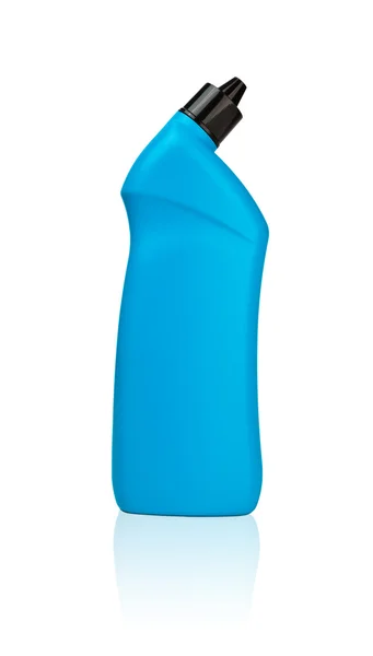 Niebieska butelka czyszczenia dostaw do WC — Zdjęcie stockowe