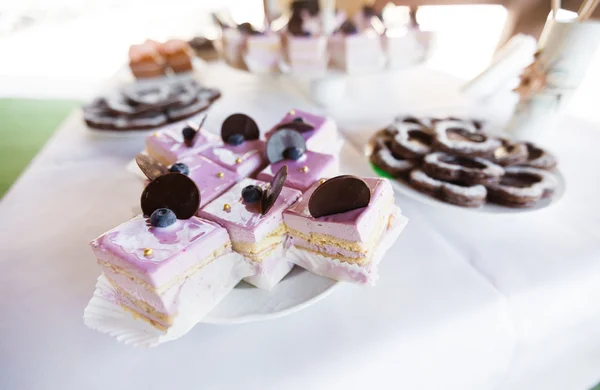 Blaubeerdesserts auf dem Teller — Stockfoto