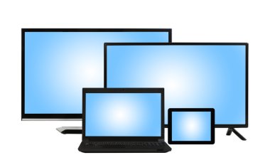 bilgi işlem kavramı - farklı monitör izole bir sürü