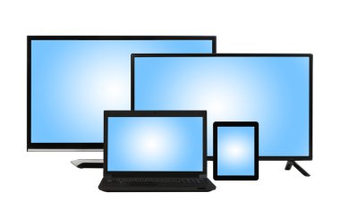 bilgi işlem kavramı - farklı monitör izole bir sürü
