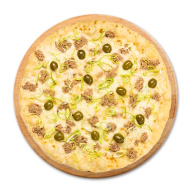 Zeytinli pizza lezzetli deniz ürünleri