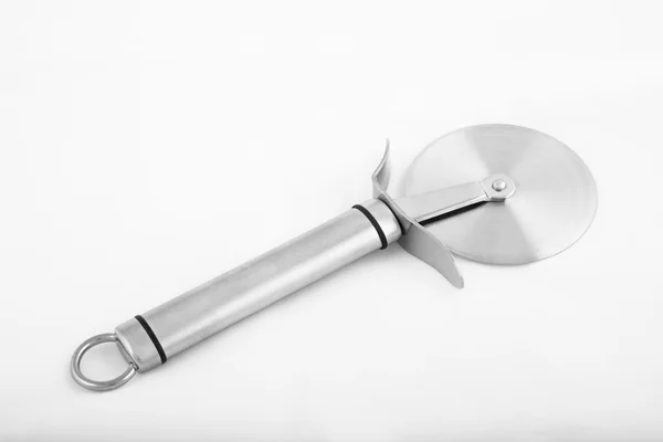 Isolated steel pizza cutter — Stock Photo, Image