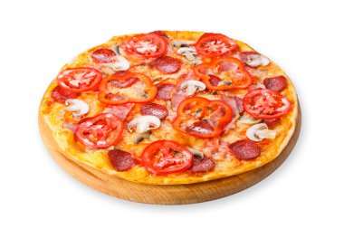 Mantar ve biberli lezzetli pizza