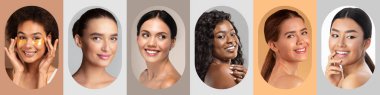 Bu kolajda cilt rutinlerini vurgulayan bir grup kadın yer alıyor. Her insan çeşitli güzellik ürünleri kullanırken neşe ve güven sergiler. Yumuşak renkler davetkar bir atmosfer yaratır..