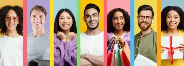 Neşeli bireylerden oluşan bir grup canlı bir zemin üzerinde duruyor, her biri mutluluk ve heyecan sergiliyor. Farklı aktivitelere katılıyorlar, çeşitlilik ve dostluğu kutluyorlar..