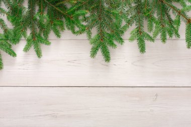 Beyaz ahşap bir yüzeye çeşitli yeşil dallar yerleştirilmiştir. Bu bir kolaj etkisi yaratır. Dallar genel düzene doğal bir unsur ekliyor. Tasarım, doğayı kapalı mekanda sergiliyor..