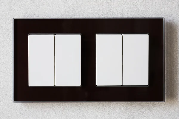 Double white switches of home lighting — Stockfoto